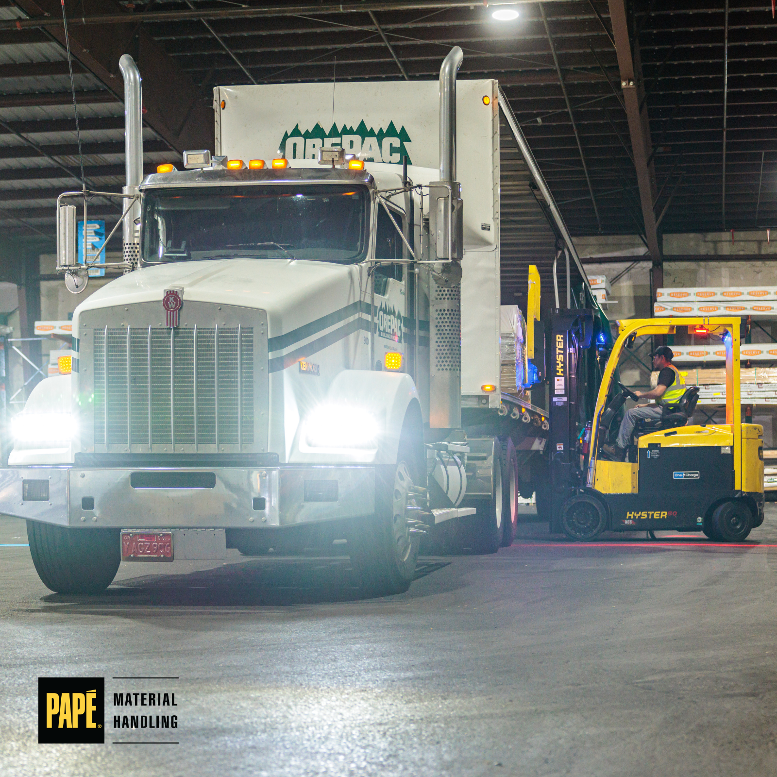 Pape Material Handling keeps OrePac Building Products satisfied with equipment.