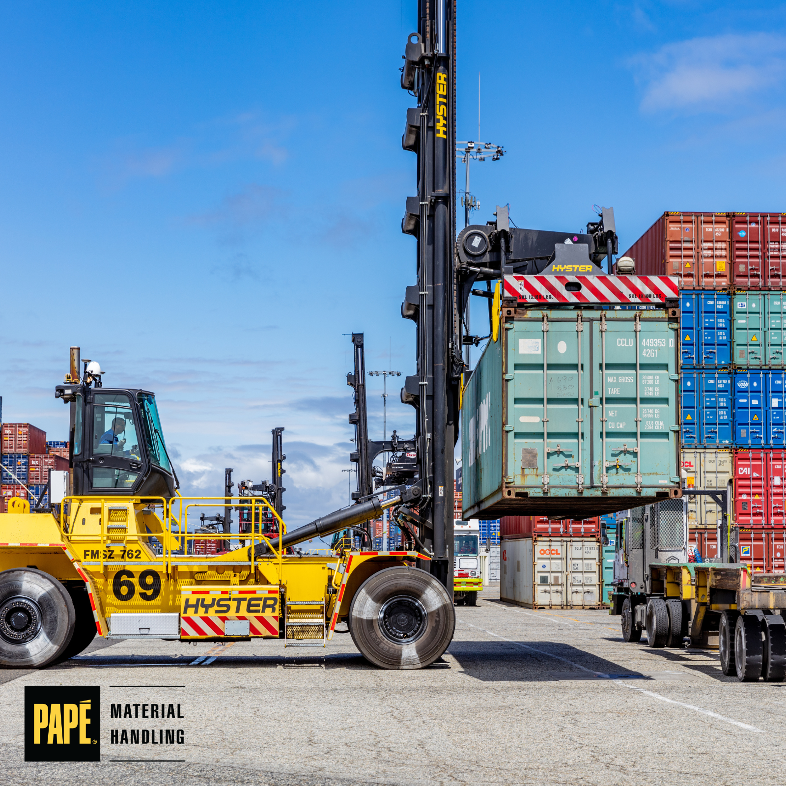 Container Handlers lift, move, and stack shipping containers safely and efficiently